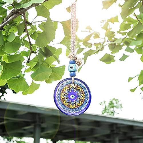 YU FENG Large Turkish Nazar Evil Eye Mandala Glass Bead Wall Hanging Ornament