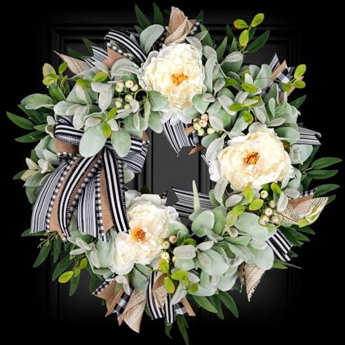 Lambs Ear Wreath Front Door All Season Decor