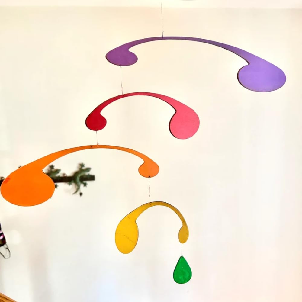 Modern Art Hanging Mobile Painted Wood