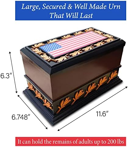 Patriotic Cremation Urn with American Flag