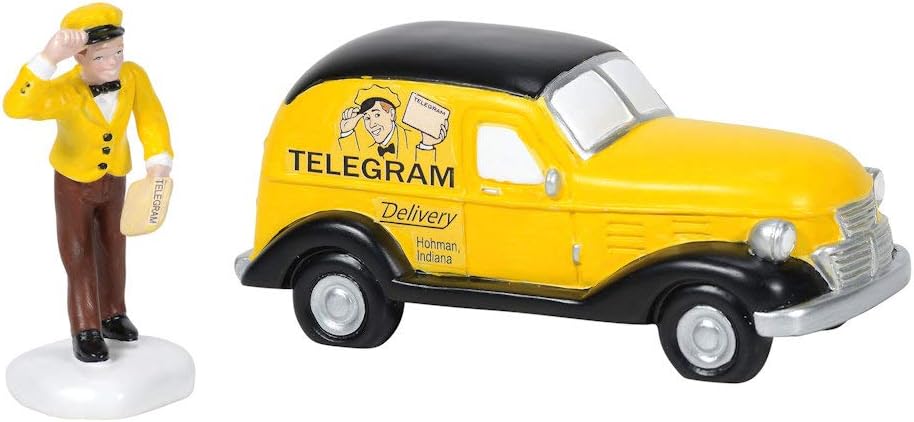 Department 56 A Christmas Story Village Delivery Man Telegram Figurine Set