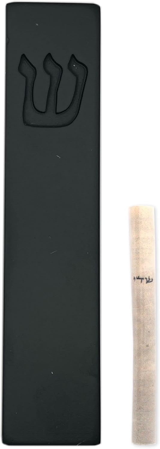 AS Mezuzah Case with Scroll - 5 Inches Black