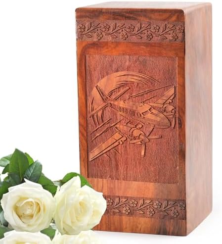 KARYLIZ Wooden Airplane Urn for Human Ashes - 1125 Inch