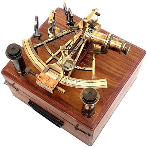 Maritime Brass Henry Barrow Sextant With 2 Telescopes