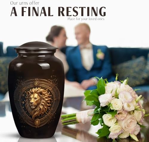 Jagasy Classic Large Cremation Urn with Regal Lion Design