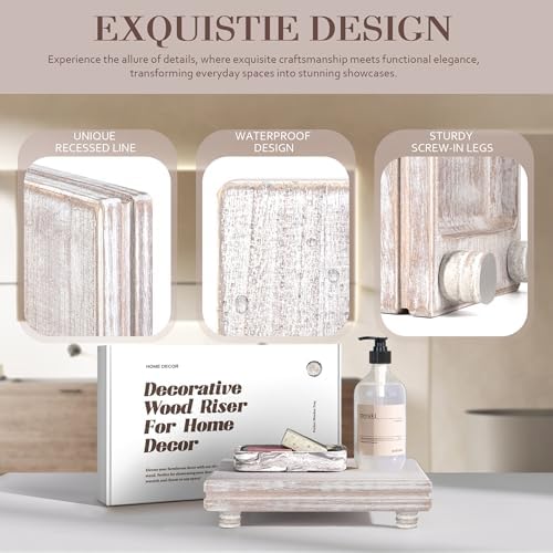 EOSAHR Decorative Wood Tray Stand - Farmhouse Style