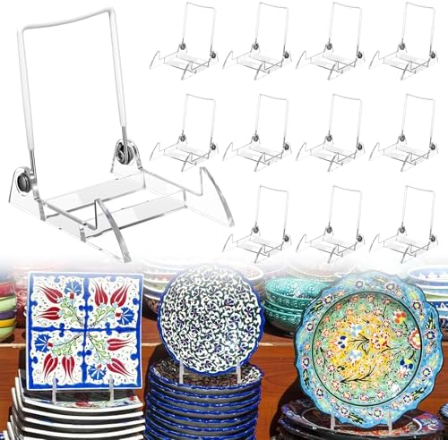 12 Pcs Adjustable Acrylic Easel Display Stand