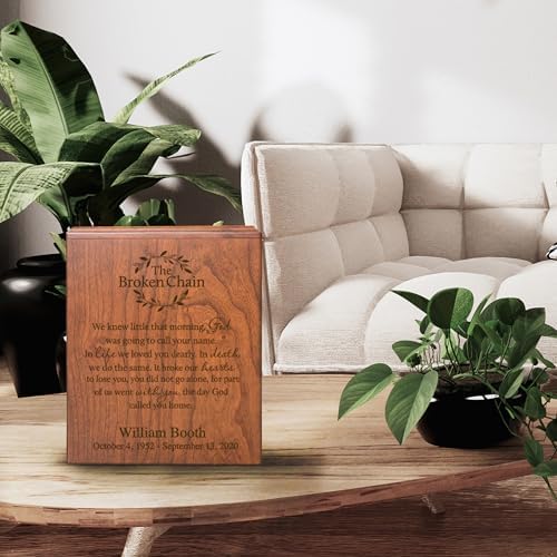LifeSong Milestones Personalized Cherry Urn for Adult Ashes - The Broken Chain