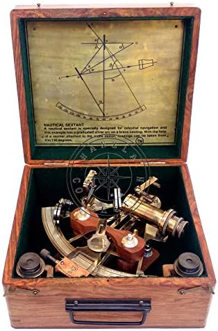 Maritime Brass Henry Barrow Sextant With 2 Telescopes