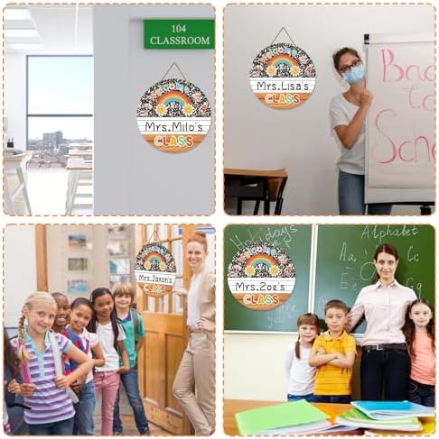 Welcome Classroom Door Sign with Rainbow Design