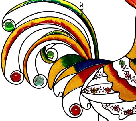 Ebros Gift 20 Inch Stained Glass Rooster Wall Decor