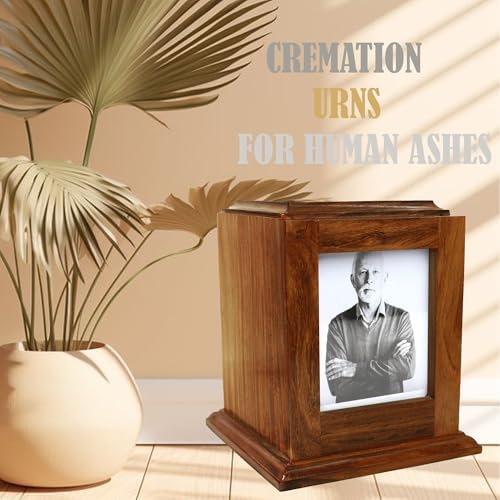Elegant Handcrafted Rosewood Cremation Urn with Photo Frame