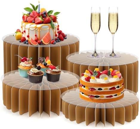 Buffet Risers Set - 4 Cylinders 4 Acrylic Plates 10 Table Signs