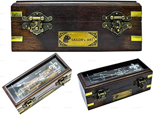 Sailors Art J Scout Nautical Sextant with Brass Telescope and Wooden Box