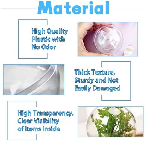 25 Set Clear Plastic Fillable Ornaments for DIY Decor