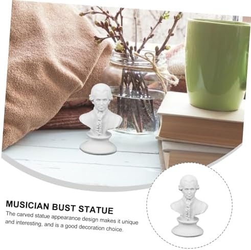 4pcs Mini Musician Bust Sculptures Resin Decor Desktop Statue