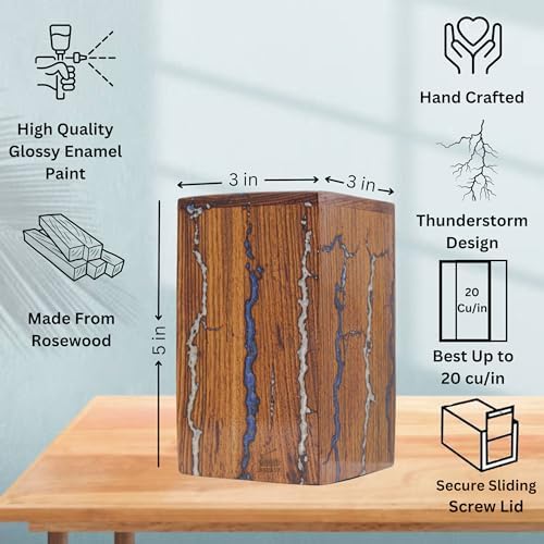 WoodAlley Rosewood Cremation Urn - Decorative Urn for Human Ashes