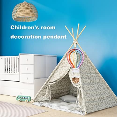Neroyaner Rainbow Macrame Hot Air Balloon Wall Decor
