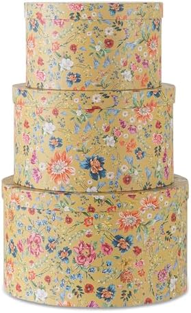 Soul Lane Botanica Bliss Gold Hat Boxes Set of 3