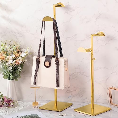 Stainless Steel Double Hook Display Stand for Handbags and Jewelry
