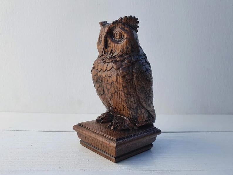 Owl Wooden Finial for Staircase Newel Post 1pc