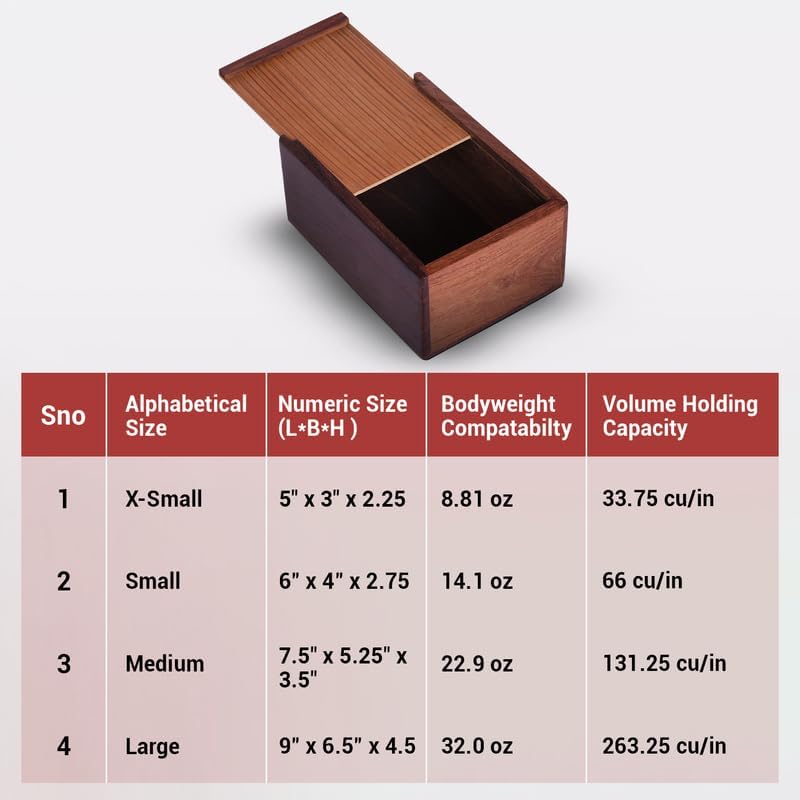 Wooden Keepsake Urn Box - Large Size