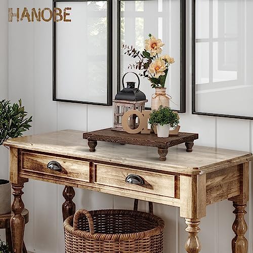 Hanobe Wooden Riser Decorative Tray with Farmhouse Style