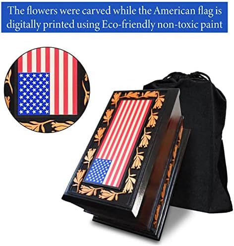 Patriotic Cremation Urn with American Flag