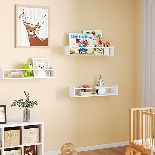 Fixwal Floating Bookshelves Set of 3 for Nursery Kids Room