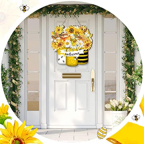 Spiareal Bee Welcome Hanging Front Door Sign
