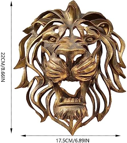 LEVDRO Gold Lion Head Wall Sculpture 2Pcs