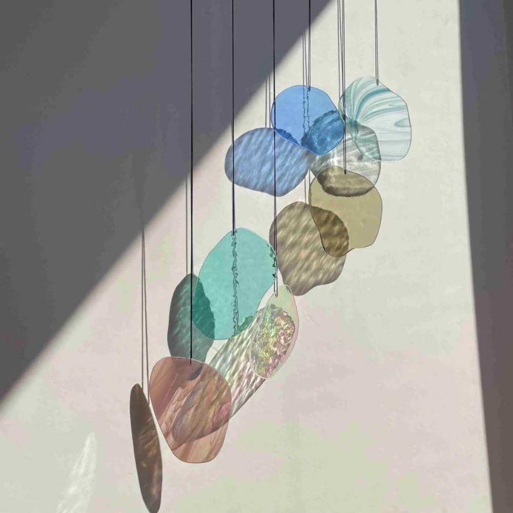 ZHANGBH Wall Art Glass Hanging Mobile