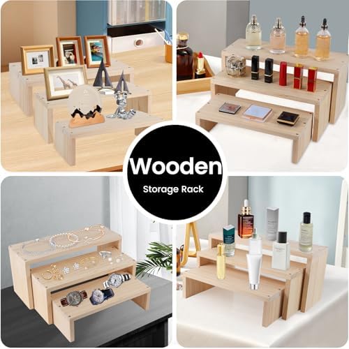 3-Tier Wooden Display Stands for Cupcakes Jewelry and Collectibles