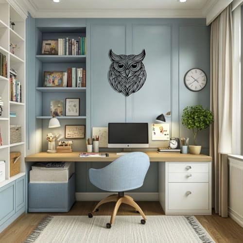 Flewfar Metal Wall Art Owl Sculpture