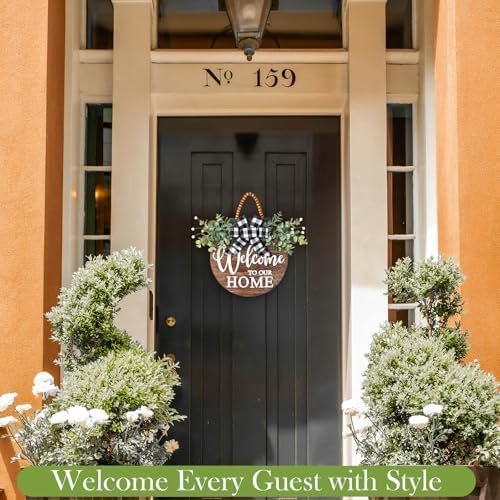 Welcome Sign Wreath for Front Door Porch