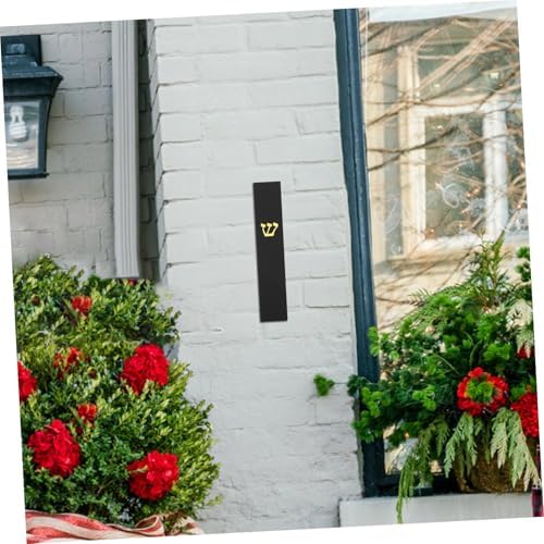 Garneck Elegant Resin Mezuzah Case Black Door Blessing Decoration