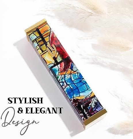 SURI Modern Mezuzah Case with Yellow Chagall Design