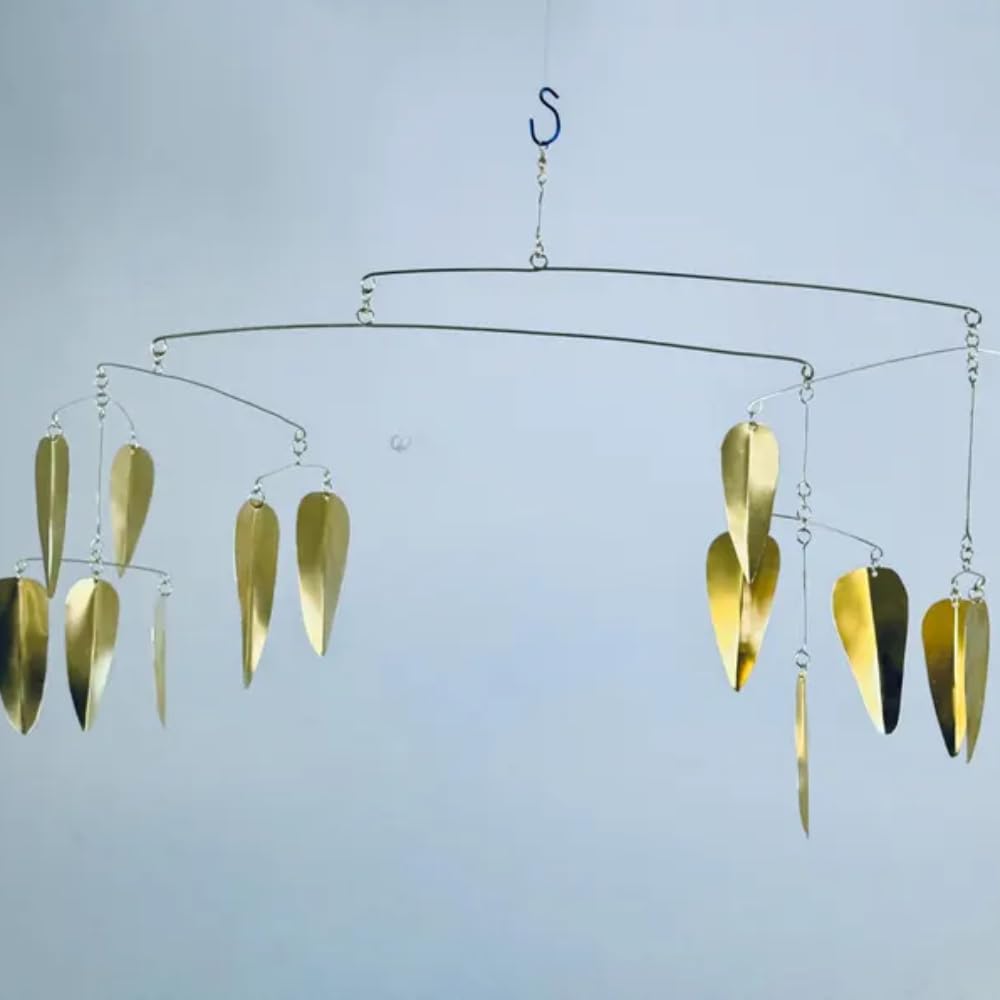 Pure Brass Weeping Willow Hanging Mobile 34W x 17H