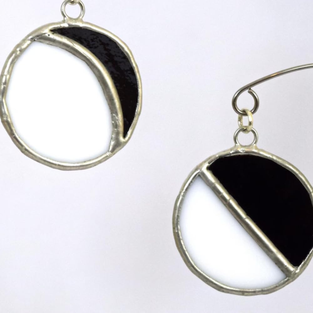 Unique Art Moon Stained Glass Hanging Mobile 16 Inch