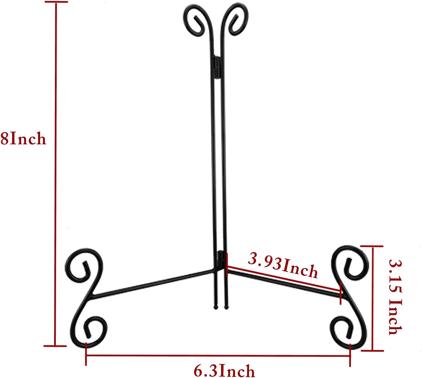 8 Inch Plate Stand Display Holder Black Metal Easel