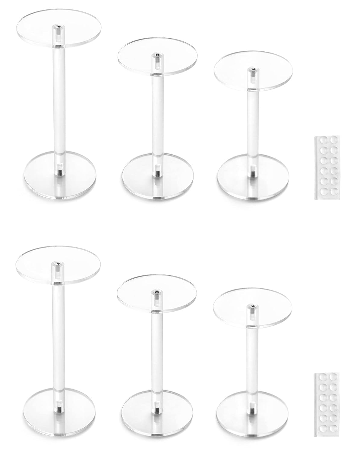 QWORK Round Acrylic Display Stand 2 Sets