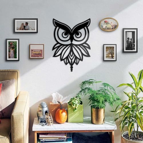 BONPERLA Abstract Owl Wall Sculpture - Modern Metal Art