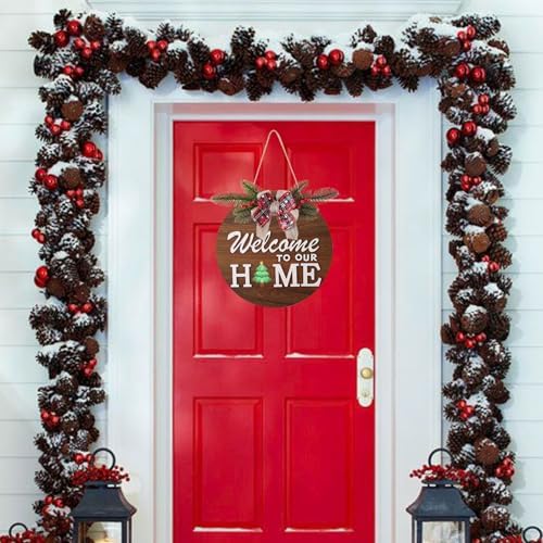 Seasonal Welcome Sign with 4 Wreaths and 14 Icons