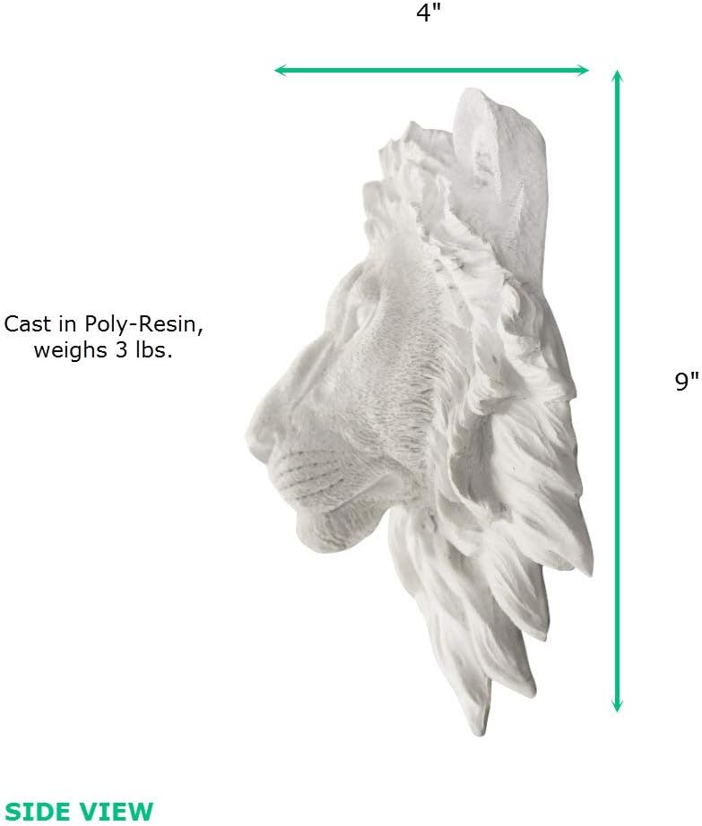 WALL CHARMERS Mini White Faux Lion Head Wall Decor