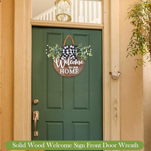 Welcome Sign Wreath for Front Door Porch