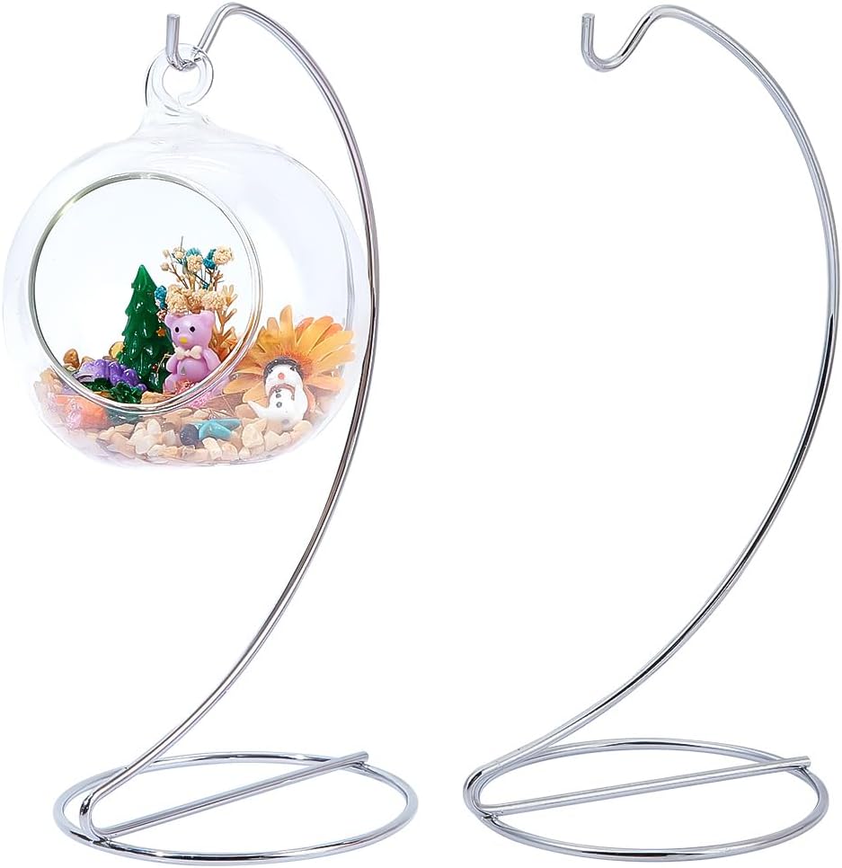2pcs Glass Globe Display Stand Holder for Decorations