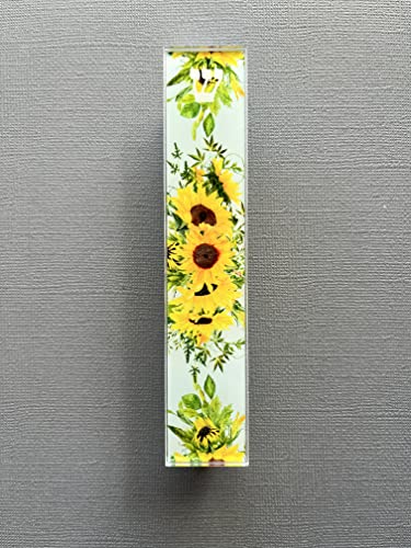 Lea Joelle Mezuzah Scroll Case with Sunflowers