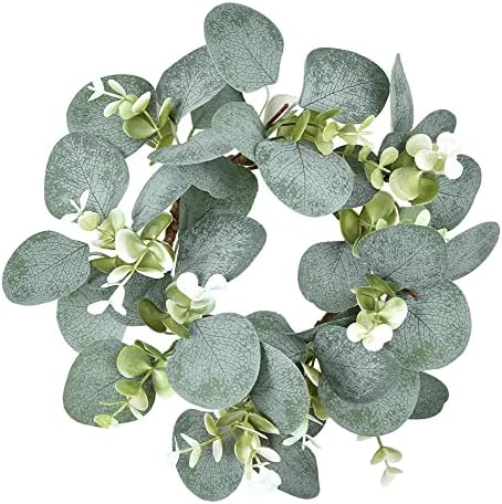 LSKYTOP 9 Inch Eucalyptus Wreath for Kitchen Decor