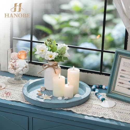 Hanobe Rustic Blue Decorative Tray for Coastal Decorations