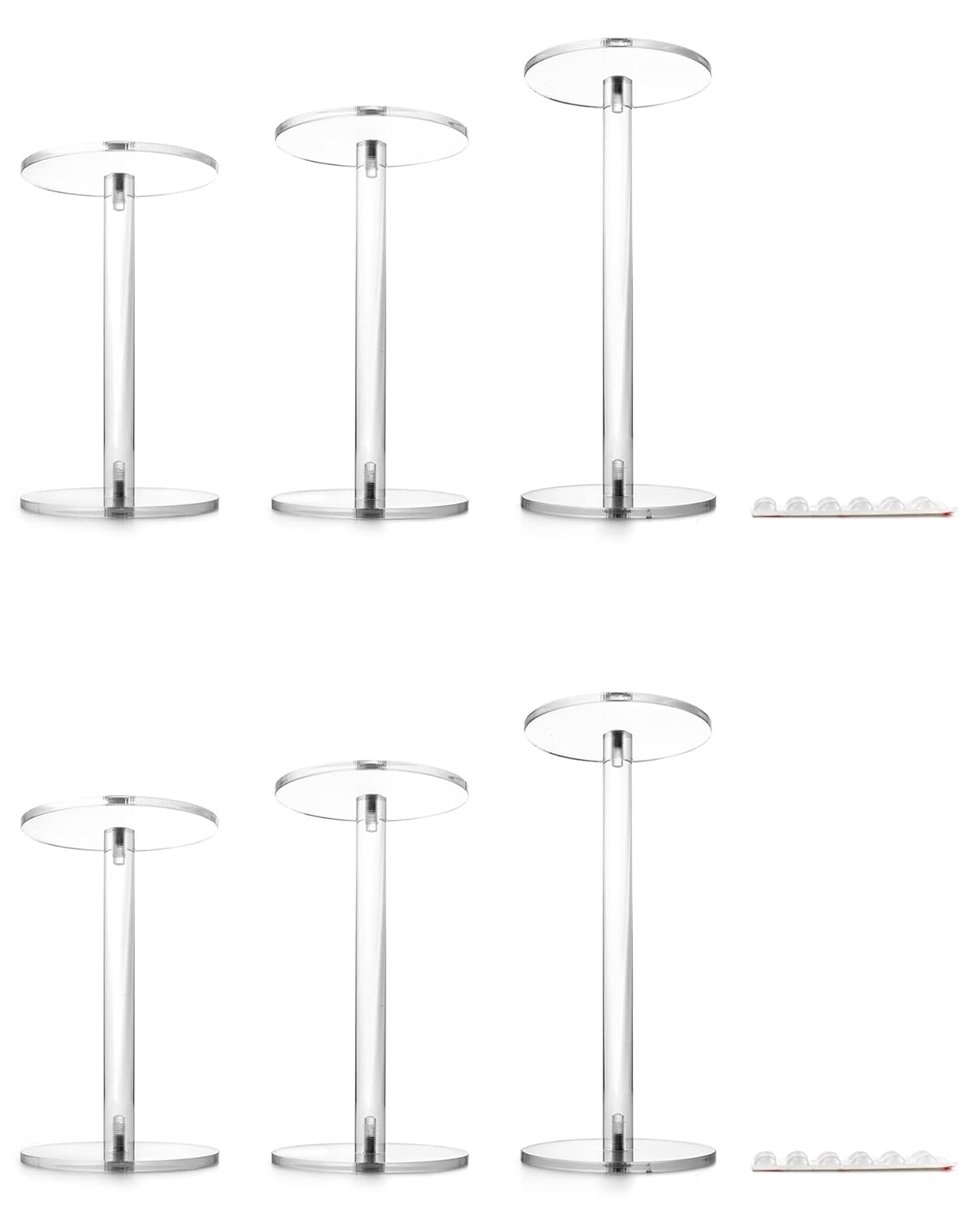 QWORK Round Acrylic Display Stand 2 Sets